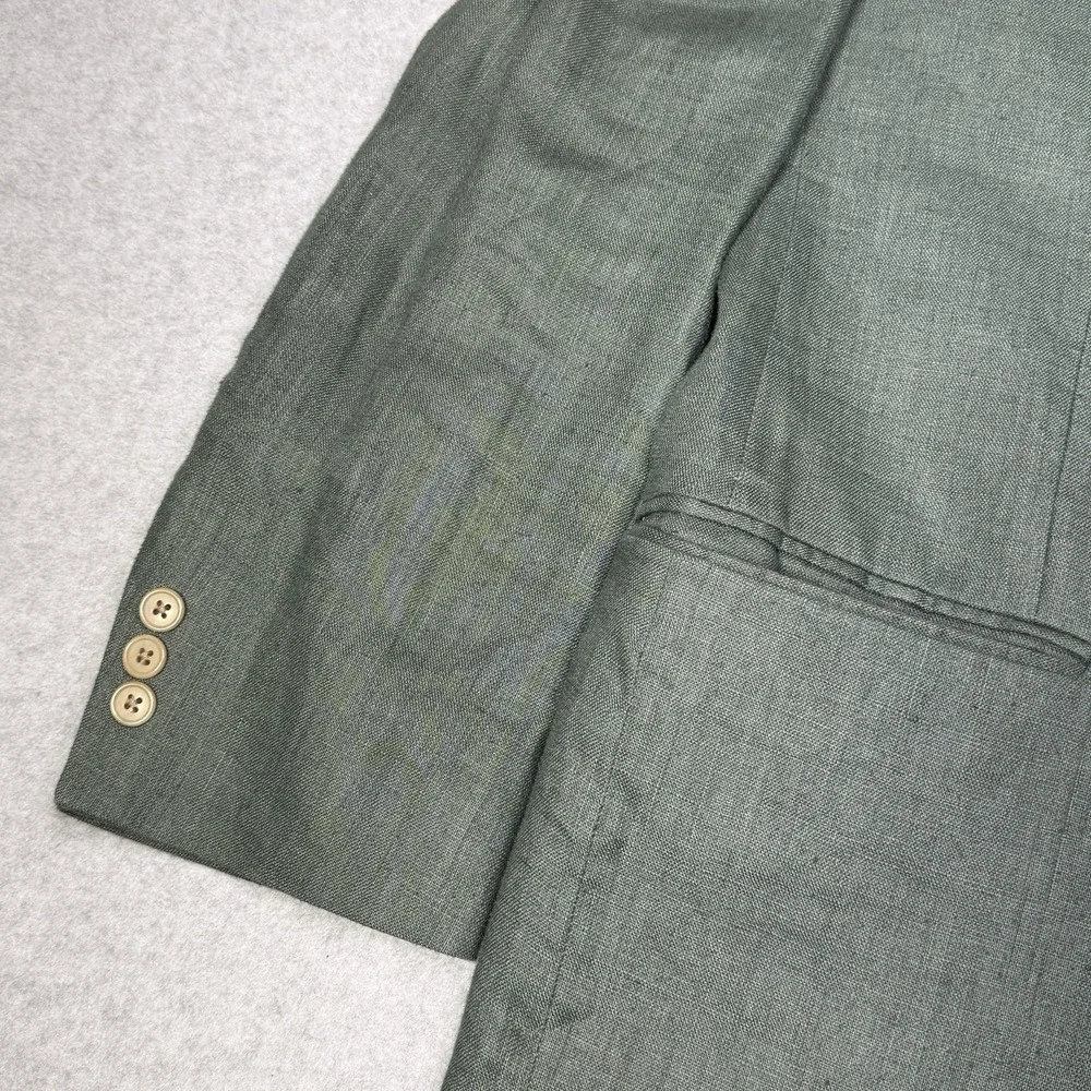 Vintage Givenchy Monsieur Sport Coat Nubby Summer Linen Men's 48 L Solid Green